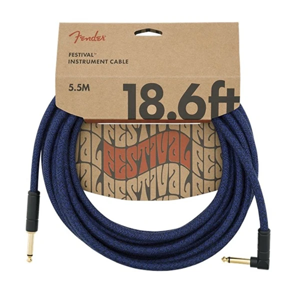Fender 0990918073 Festival Pure Doğal Lif Enstrüman Kablosu (5m - Blue ) | Mavi Rüya Tasarımı Çevre Dostu Malzeme ve Üstün Sinyal İletimi ürün görseli 1