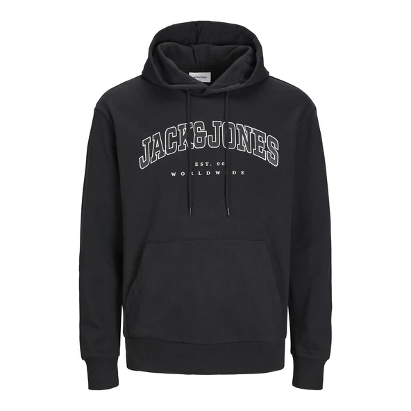 Jack & Jones 12256521 Jjecaleb Varsity Sweat Hood Noos Siyah ürün görseli 1
