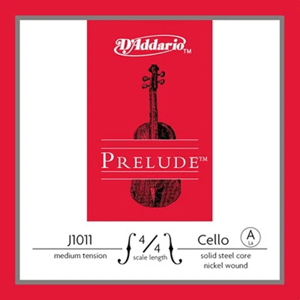 D'Addario J1011 Prelude Tek Çello La (A) Teli (4/4) | Başlangıç Seviyesi için Yumuşak Tuşe Net Duyum ve Kararmaya Dayanıklı Yüzey ürün görseli 1