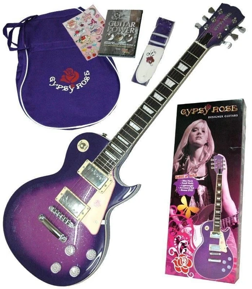 Valencia Gypsy Rose GRE2KCPP Elektro Gitar Seti (Mor) | Strat Tipi - Simli Mor - Amfi ve Aksesuar Dahil ürün görseli 1