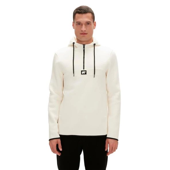 Bad Bear Defence Half-Zip Hoodie Beyaz ürün görseli 1