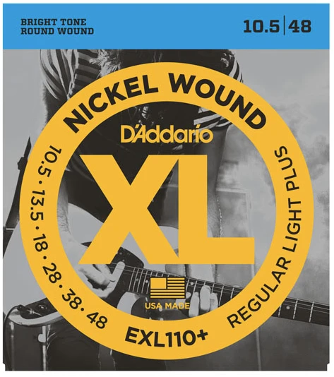 D'Addario EXL110+ XL Nickel Wound Elektro Gitar Tel Seti - 10.5-48 Regular Light Plus (Profesyonel) | Ara Ölçü Esnekliği, Parlak Ton Karakteri ve Mükemmel Manyetik Çıkış ürün görseli 1