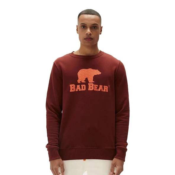 Bad Bear Logo Crewneck Sweatshirt Kahve ürün görseli 1
