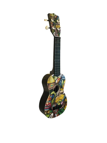 Hawiian XU21COCONUT Soprano Ukulele (Hindistan Cevizi Desenli) | Tropikal Temalı Kapak Tasarımı Yaz Esintili Parlak Sesler ürün görseli 1