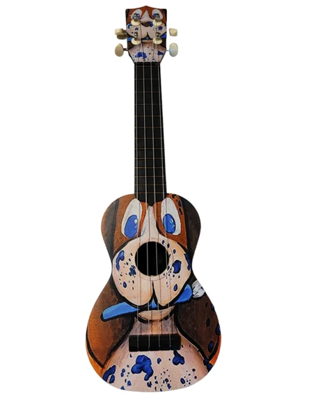 Hawaiian XU21DOG Soprano Ukulele - Köpek Desenli (Tasarım Seri - 21 İnç) | Köpek Grafik Baskılı Gövde, Net ve Tatlı Sesler, Dayanıklı Konstrüksiyon | Ölçü: 21 İnç / 53 cm (Standart Soprano Boy) ürün görseli 1