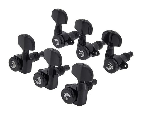 Planet Waves PWAT332L Auto-Trim Kilitli Akustik Gitar Burgu Seti - 3+3 Siyah (Profesyonel) | Tel Fazlalığını Kendinden Kesen Mekanizma, Modern Tasarım ve Üstün Performans ürün görseli 1
