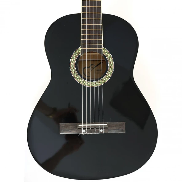 Almira Mg917-bk Klasik Gitar - Siyah (başlangıç - 4/4 Boy) | Siyah Parlak Finish, Ihlamur Ağacı Gövde, Klasik Müzik Eğitimi İçin Dengeli Tansiyon | Uyum: 4/4 (tam Boy) Standart ürün görseli 1