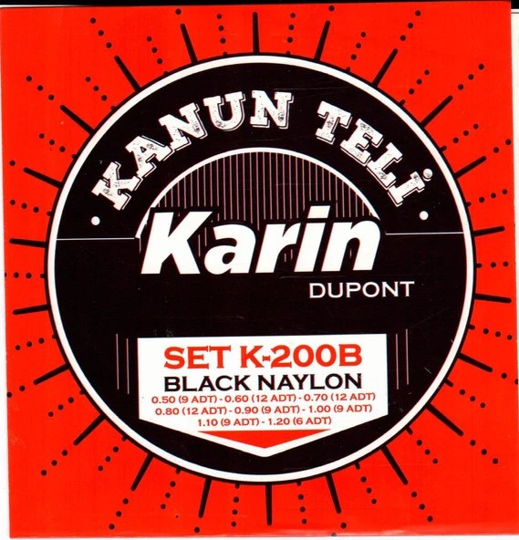 Karin K-200 Kanun Teli Seti (Siyah Misine) | Geleneksel Türk Müziği Tonu Yüksek Mukavemetli Malzeme Uzun Süre Akort Tutma ürün görseli 1