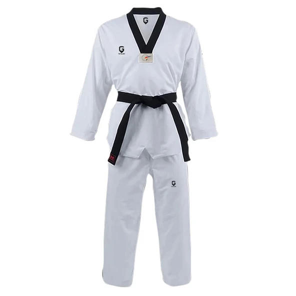 Top Glory 574610500 Siyah Yaka Taekwondo Elbisesi Beyaz-Siyah ürün görseli 1