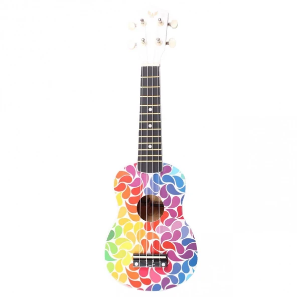 Angel AUK21-MCPT Soprano Ukulele | Renkli Motifler Çocuklar İçin İlgi Çekici ürün görseli 1