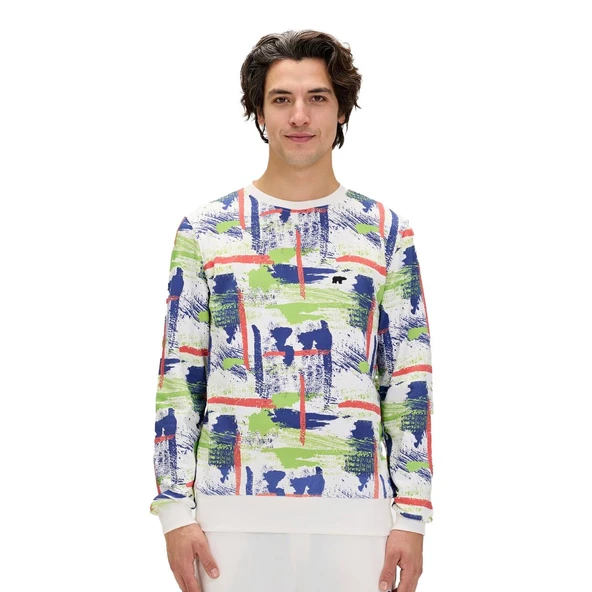 Bad Bear 24.02.12.017 Flame Crewneck Sweatshirt Beyaz ürün görseli 1