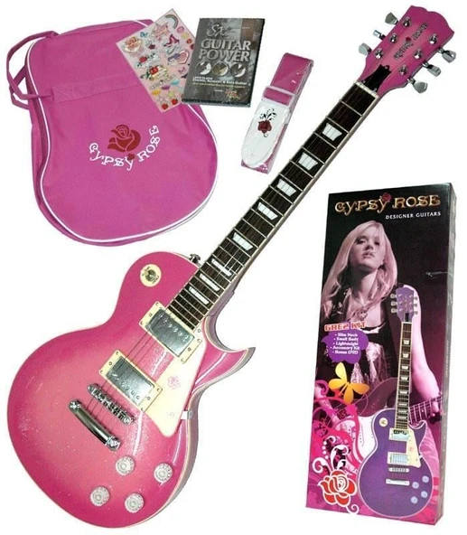 Valencia Gypsy Rose GRE2KCPK Elektro Gitar Seti (Pembe) | Strat Tipi - Simli Pembe - Amfi ve Aksesuar Dahil ürün görseli 1