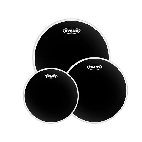 Evans ETP-ONX2-F Onyx Fusion Tom Davul Deri Seti - 10-12-14 İnç - Siyah (Profesyonel) | İki Katmanlı 7.5 Mil Yapı, Mikro-Sertleştirilmiş Mat Siyah Kaplama ve Güçlü Atak Kapasitesi ürün görseli 1