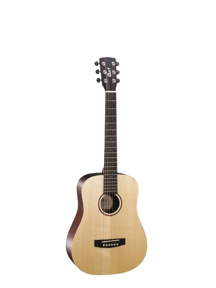 Cort EARTHMINIF-ADIRONDACK Adirondack Kapaklı Mini Akustik Gitar (Orta Seviye) | 3/4 Kompakt Boyut, Masif Adirondack Ladin Kapak ve Seyahat Tipi Tasarım ürün görseli 1