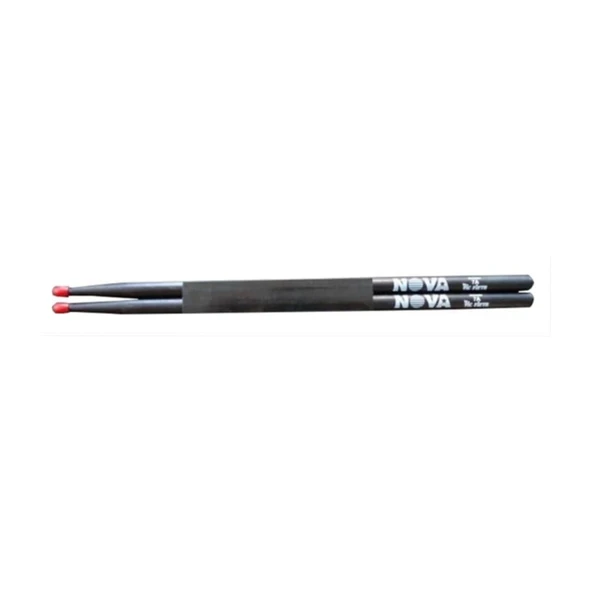 Vic Firth N7ANB Nova 7A Nylon Black Baget | Ekonomik Seri - Siyah - Kırmızı Naylon Uç ürün görseli 1
