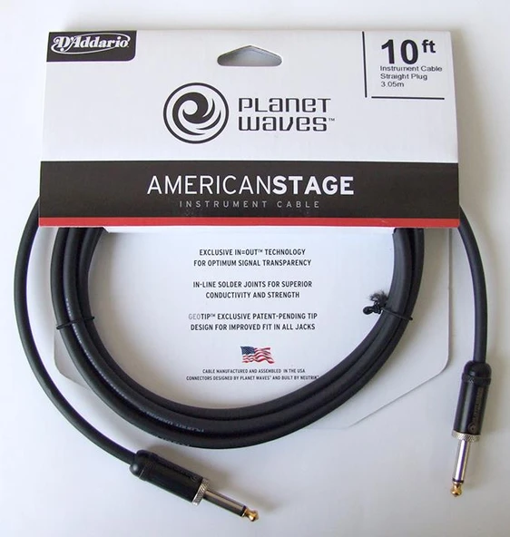 Planet Waves PWAMSG10 American Stage Inst Cable-10 (3 Metre) | Korozyona Dayanıklı - Saf Sinyal - Esnek ürün görseli 1