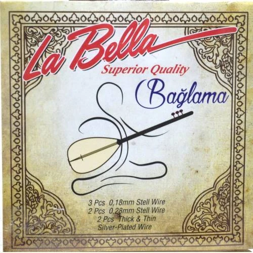 La Bella Strings SBH-18 Kısa Sap Bağlama Teli (0.18) | Profesyonel Seri Gümüş Kaplama Bam Telleri Kristal Netliğinde Ses ürün görseli 1