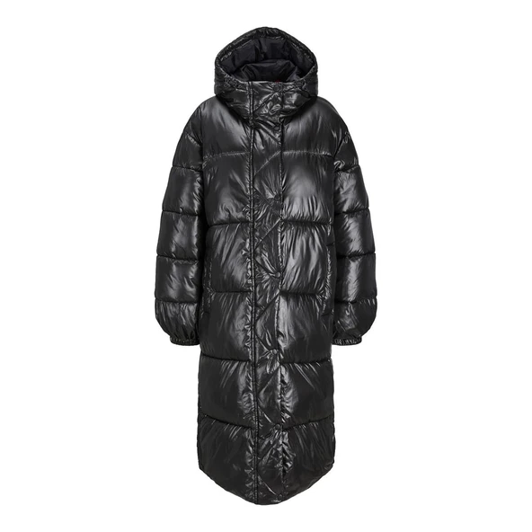 JJXX 12236546 Jxpearl Shine Puffer Long Ceket Siyah ürün görseli 1