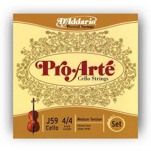 D'Addario J59 Pro-Arté Çello Tel Seti (4/4) | Naylon Özlü Sıcak Tonal Yapı Neme Karşı Yüksek Tolerans ve Geleneksel Ses Karakteri ürün görseli 1