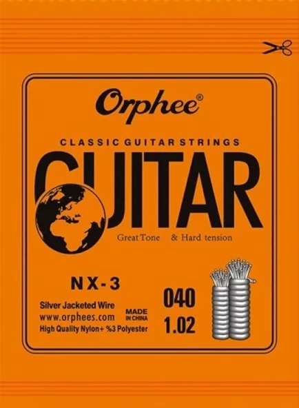 Orphee NX-3 Klasik Gitar Sol (G) Teli - 3. Tel (Aksesuar - Yedek Tek Tel) | Hassas İmalat, Hızlı Tepki Veren Esnek Yapı, İdeal Ses Projeksiyonu | Uyum: Tüm Klasik Gitarlar ürün görseli 1