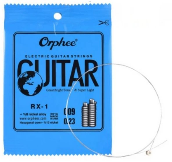 Orphee Rx-1-009 Elektro Gitar 0.09 İnce Mi (e) Teli - 1. Tel (aksesuar - Yedek Tek Tel) | Yüksek Karbonlu Çelik, Nikel Alaşım Kaplama, 0.009 İnç Kalınlık, Parlak Ve Net Tizler | Uyum: Tüm Elektro Gita ürün görseli 1