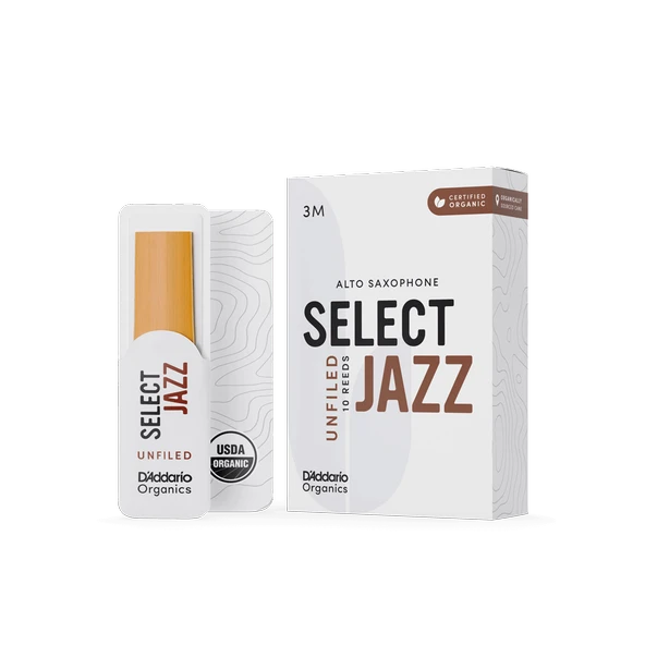 Rico ORRS10ASX3M Organic Select Jazz Unfiled Alto Saksafon Kamışı No: 3 Medium (Profesyonel/Caz) - 10'lu Paket | Organik Üretim, Caz Kesim ve Üstün Performans ürün görseli 1