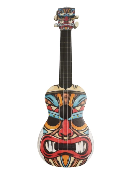 Hawiian XU21FACE Soprano Ukulele (Gülen Yüz Desenli) | Neşeli Yüz İllüstrasyonu Kolay Akort Tutma Özelliği Berrak Ses Tınısı ürün görseli 1