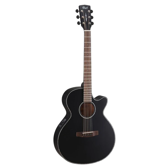 Cort SFX-MEBKS Elektro Akustik Gitar - Siyah Satin (Orta Seviye) | Ergonomik İnce Gövde, Cutaway Tasarımı, Cort CE304T EQ ve Modern Mat Siyah Kaplama ürün görseli 1
