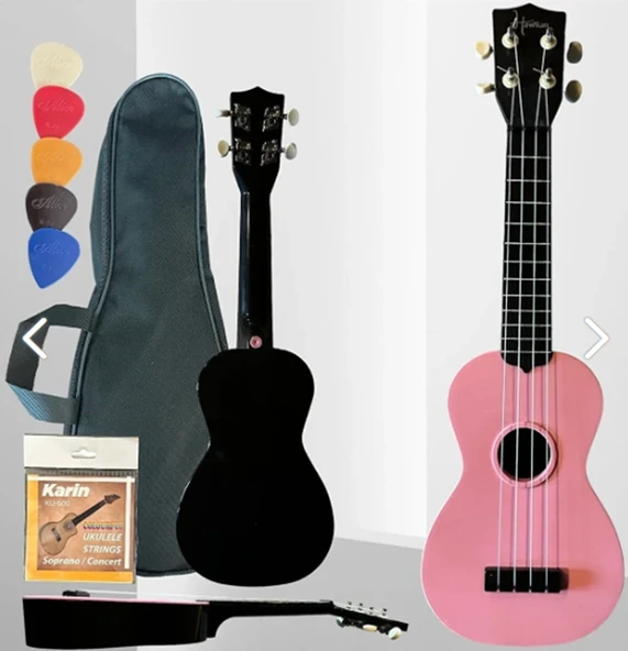 Hawiian XU21-1-PK Soprano Ukulele (Pembe) | Canlı Pembe Cila Yumuşak Naylon Teller Çocuklar ve Başlangıç İçin İdeal ürün görseli 1