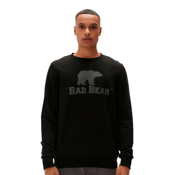 Bad Bear Logo Crewneck Sweatshirt Siyah ürün görseli 1