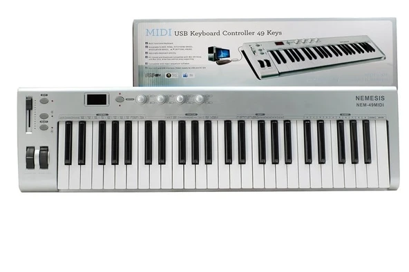 Nemesis 49MIDI 49 Tuşlu MIDI Klavye Kontrolcü | Dokunma Hassasiyetli Tuşlar DAW Yazılımları ile Tam Uyum Tak-Çalıştır USB Bağlantısı ürün görseli 1