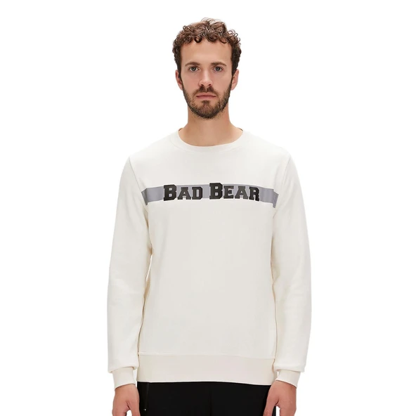 Bad Bear Reflect Bear Crewneck Sweatshirt Ekru ürün görseli 1