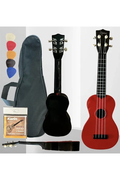 Hawiian XU21-1-RD Soprano Ukulele (Kırmızı) | Parlak Kırmızı Kaplama Kolay Basılan Perde Yapısı Eğlenceli Başlangıç Seti ürün görseli 1