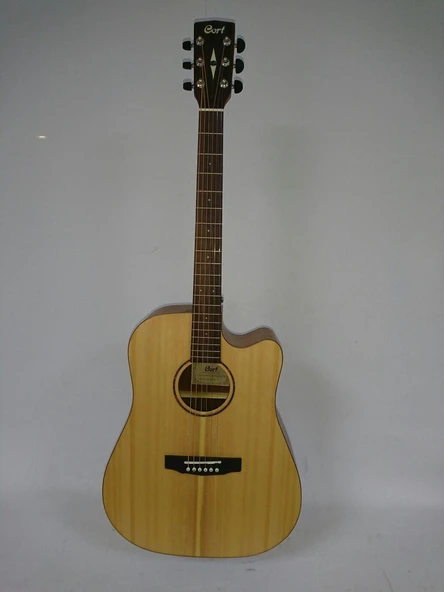Cort EARTHGRAND BW CFM Elektro Akustik Gitar (Orta/Profesyonel Seviye) | Kesik Kasa (Cutaway), Gig Bag Dahil ve Doğal Ahşap Dokulu Open Pore Tasarımı ürün görseli 1