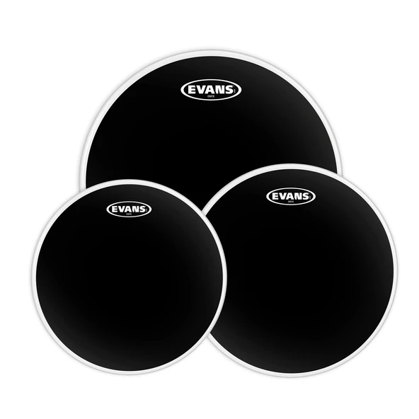 Evans ETP-ONX2-S Onyx Standart Tom Davul Deri Seti - 12-13-16 İnç - Siyah (Profesyonel) | Mat Siyah Kaplama, Çift Katmanlı Dayanıklı Gövde ve Karakteristik Karanlık Tonlar ürün görseli 1