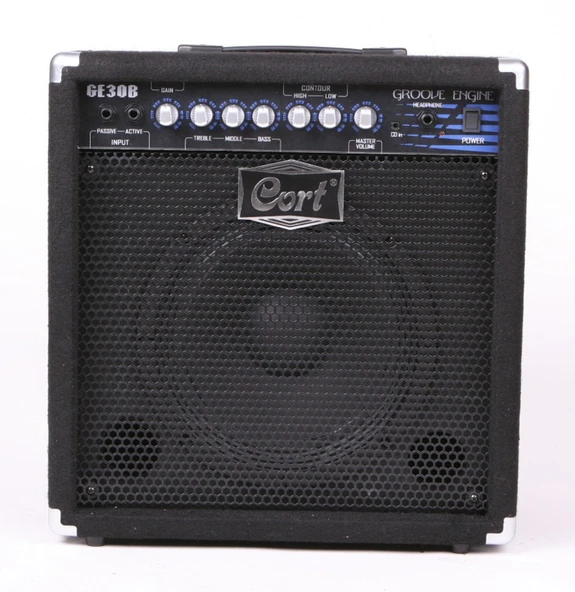 Cort GE30B 30 Watt Bas Gitar Amfisi (Başlangıç/Orta Seviye) | 10 İnç Hoparlör, Dahili Kompresör, Aktif/Pasif Giriş Desteği ve Kulaklık Çıkışlı Prova Amfisi ürün görseli 1