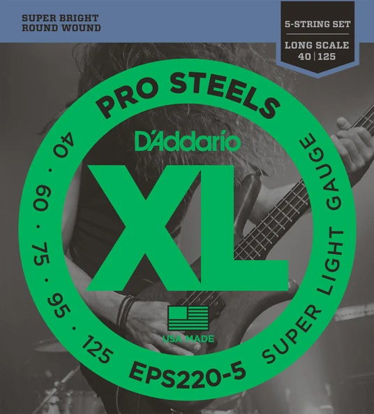 D'Addario EPS220-5 XL Nickel Serisi Bas Gitar Tel Seti (Long Scale - 40-95) ürün görseli 1