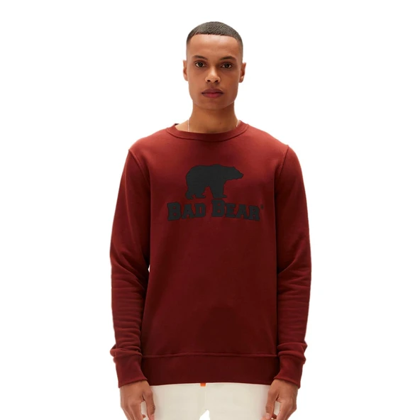 Bad Bear Logo Crewneck Sweatshirt Kahve-Siyah ürün görseli 1
