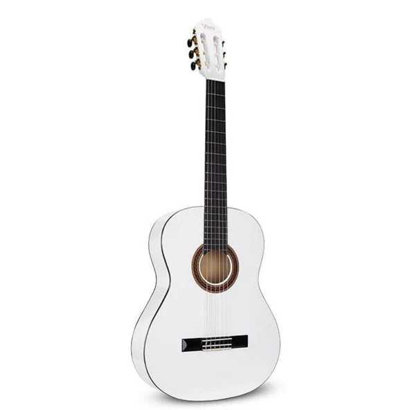 Valencia VC103TWT 3/4 Klasik Gitar - Beyaz (Başlangıç Seviyesi) | Sap Ayar Çeliği (Truss Rod), Zarif Parlak Beyaz Bitiş, 8-11 Yaş Aralığı İçin Optimize Edilmiş Eşik Yüksekliği ürün görseli 1