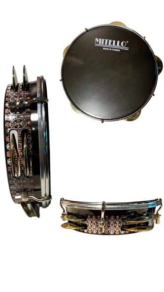 Rhythm Percussion PTASPZ Sedef Kaplama Pirinç Zilli Tef | Göz Alıcı Sedef İşçiliği Parlak Zil Tınısı Profesyonel Perküsyon Serisi ürün görseli 1