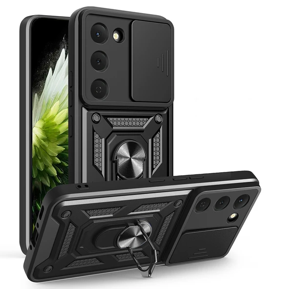 Tecno Spark 40 Pro Kılıf Magnetik Standlı Kamera Korumalı Sürgülü Vega Kapak ürün görseli 1