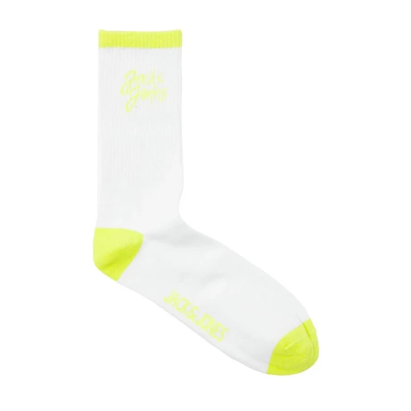 Jack & Jones 12252044 Jaccal Logo Tennis Çorap Beyaz-Yeşil ürün görseli 1