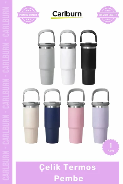 Özel Üretim Paslanmaz Isı Korumalı Vakumlu Sızdırmaz 500ml Mat Ergonomik Çelik Termos Pembe ürün görseli 1