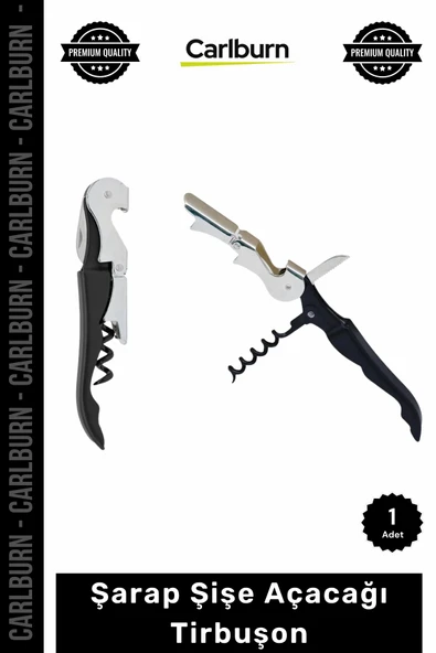 Özel Üretim Profesyonel Ergonomik Metal Şık Kaliteli Tasarım Şişe Açacağı Tirbuşon Siyah ürün görseli 1