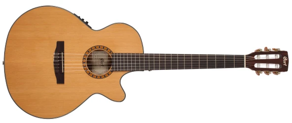 Cort Cec7 Elektro Klasik Gitar Naturel | Doğal Parlaklıkta İnce Kesik Gövdeli İspanyol ürün görseli 1
