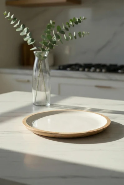 Mango Agacı Servis Tabağı & Sunum Tabağı 25 Cm Krem - Resim 2