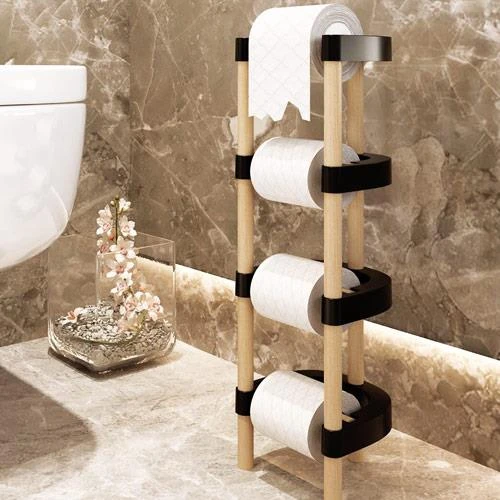Seramikci Ahşap Wc Kağıtlık Yedekli seowood 8102 ürün görseli 1