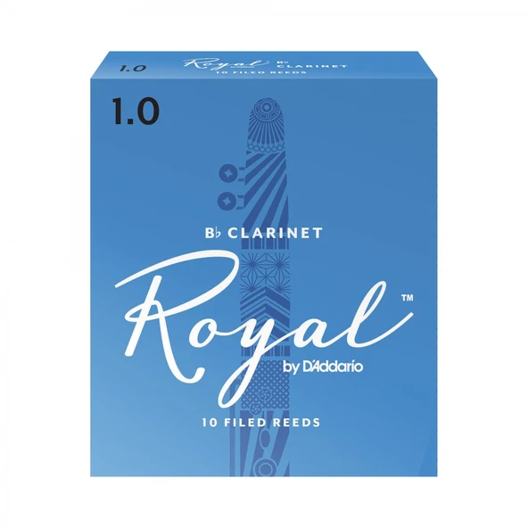 D'Addario RCB1010 Royal Sib (Bb) Klarnet Kamışı No: 1.0 (Başlangıç) - 10'lu Paket | Fransız Kesim (Filed), Esnek ve Net Ton, Başlangıç İçin İdeal ürün görseli 1