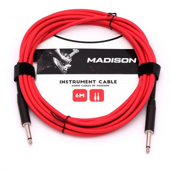 Madison MIC002-6M-RD Gitar Kablosu (6m Kırmızı) | Yüksek Görünürlük Esnek Yapı ürün görseli 1