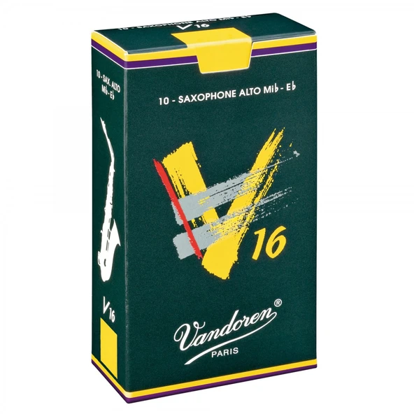 Vandoren SR7025 V16 Alto Saksafon Kamışı No: 2.5 (Profesyonel/Caz) - 10'lu Kutu | Orta Sertlikte Tutarlı Kalite ve Kalın Uç Yapısı ürün görseli 1